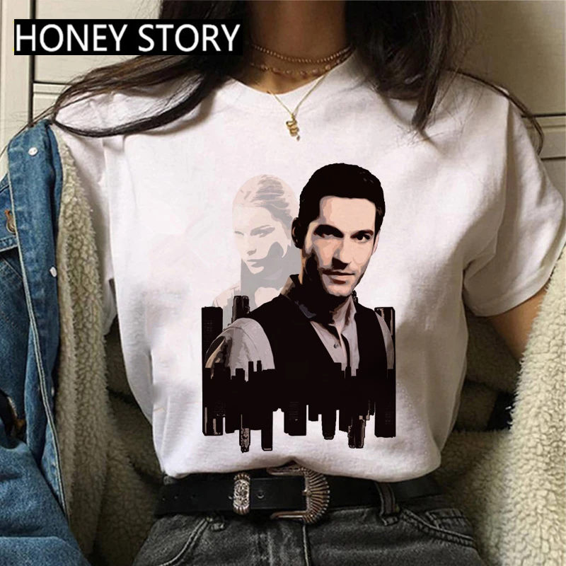 Lucifer Morningstar сериал с графическим принтом Футболка для женщин Забавные футболки