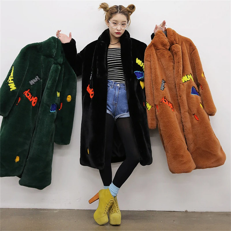 Nice Pop Women Faux Rabbit Fur Coat Loose Coat Mid-Length Plush Female Clothing High Quality Faux Rabbit Fur Coat Plush Jacket
Nice Pop Women Faux Rabbit Fur Coat Loose Coat Mid-Length Plush Female Clothing High Quality Faux Rabbit Fur Coat Plush Jacket