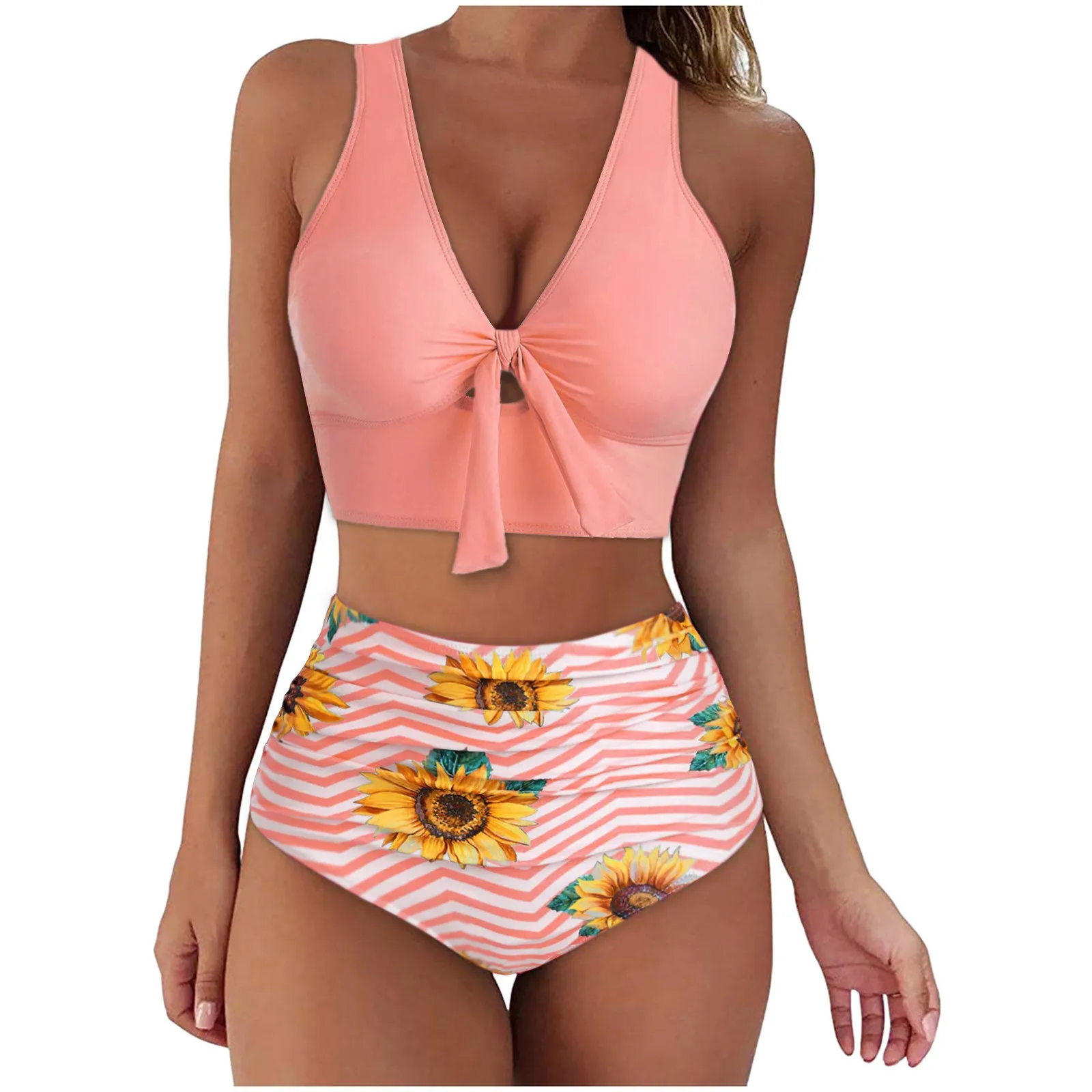 Women Sexy Swimwear Sunflower Print Bikini Set Push Up Bathing Two Pieces Swimwear High Waist Swimsuit maillot de bain femme E2 
Women Sexy Swimwear Sunflower Print Bikini Set Push Up Bathing Two Pieces Swimwear High Waist Swimsuit maillot de bain femme E2
