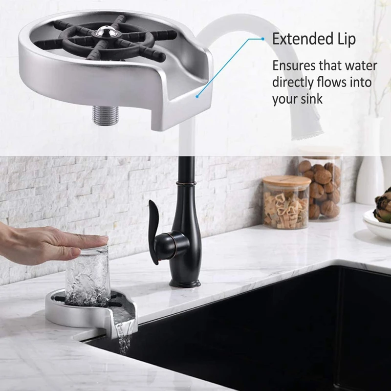 LBER Faucet Glass Rinser for Kitchen Sinks, Kitchen Sink Accessories, Bar Glass Rinser Coffee Pitcher Wash Cup Tool 
LBER Faucet Glass Rinser for Kitchen Sinks, Kitchen Sink Accessories, Bar Glass Rinser Coffee Pitcher Wash Cup Tool