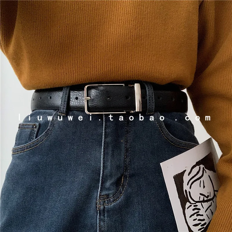 Black Retro Pin Buckle Belt Men's Korean Chic Student All-Matching Jeans Belt Women's BF Simple Fashion Cool
Black Retro Pin Buckle Belt Men's Korean Chic Student All-Matching Jeans Belt Women's BF Simple Fashion Cool