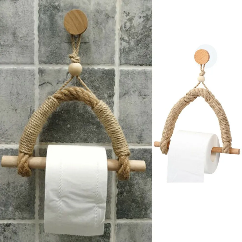 1pc Toilet Paper Towel Holder Vintage Weave Hanging Rope Jute Toilet Roll Holder 17*29cm Wood +twine Bathroom Storage Holders
1pc Toilet Paper Towel Holder Vintage Weave Hanging Rope Jute Toilet Roll Holder 17*29cm Wood +twine Bathroom Storage Holders