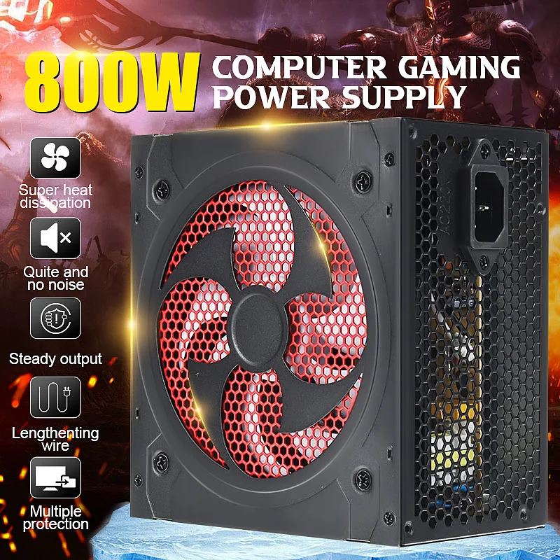 Блок питания для игровых ПК, 800 Вт, тихий вентилятор PFC, ATX 20 + 4 контакта, 12 В, SATA Блок питания для игровых ПК, для компьютера Intel, AMD
Блок питания для игровых ПК, 800 Вт, тихий вентилятор PFC, ATX 20 + 4 контакта, 12 В, SATA Блок питания для игровых ПК, для компьютера Intel, AMD