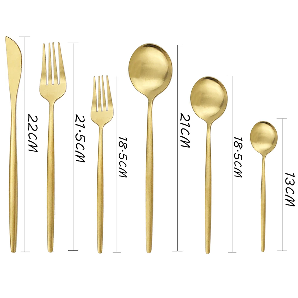 30Pcs Matte Gold Cutlery Set Stainless Steel Dinnerware Knife Dessert Fork Spoon Dinner Silverware Kitchen Party Tableware Set
30Pcs Matte Gold Cutlery Set Stainless Steel Dinnerware Knife Dessert Fork Spoon Dinner Silverware Kitchen Party Tableware Set