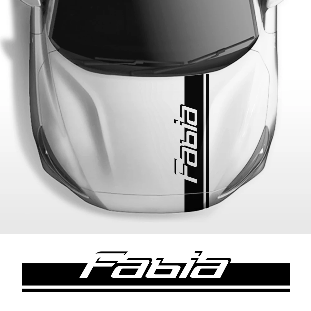 

Для Skoda Fabia 1 2 3 MK1 MK3 крышка автомобильной капота двигателя отделка полосы наклейки виниловые наклейки украшение кузова автомобиля аксессуар...