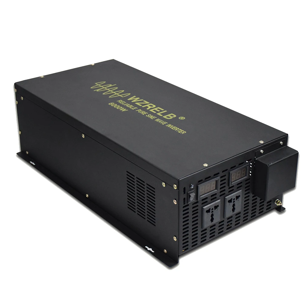 12V 220V 6000W Pure Sine Wave Power Inverter Solar System Generator Power Bank 12V/24V/48V DC to 110V/120V/230V AC
12V 220V 6000W Pure Sine Wave Power Inverter Solar System Generator Power Bank 12V/24V/48V DC to 110V/120V/230V AC