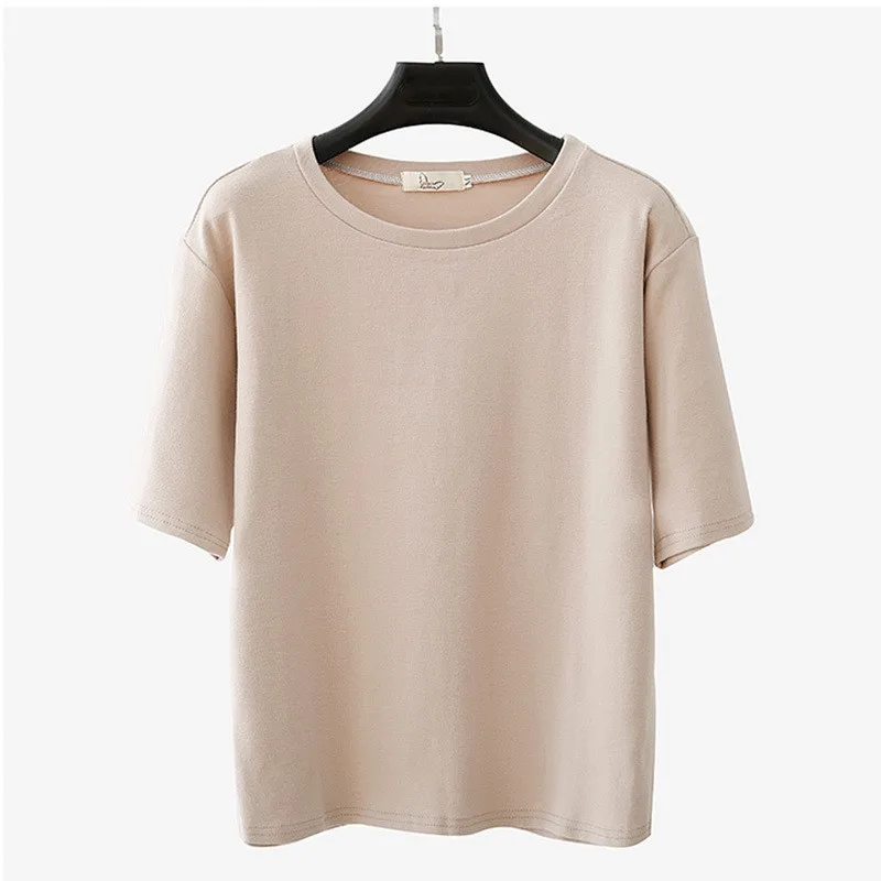 Summer T-shirt Basic Women's White Solid Color Short Sleeve Shirts Tops Female T-shirt Plus Size Ladies Oversized Tshirts Tops
Summer T-shirt Basic Women's White Solid Color Short Sleeve Shirts Tops Female T-shirt Plus Size Ladies Oversized Tshirts Tops