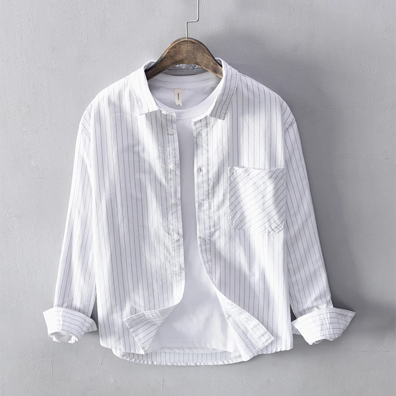Полосатая белая рубашка из чистого хлопка, мужские Брендовые повседневные рубашки с длинными рукавами для мужчин, модные топы, рубашки, муж...
Полосатая белая рубашка из чистого хлопка, мужские Брендовые повседневные рубашки с длинными рукавами для мужчин, модные топы, рубашки, муж...