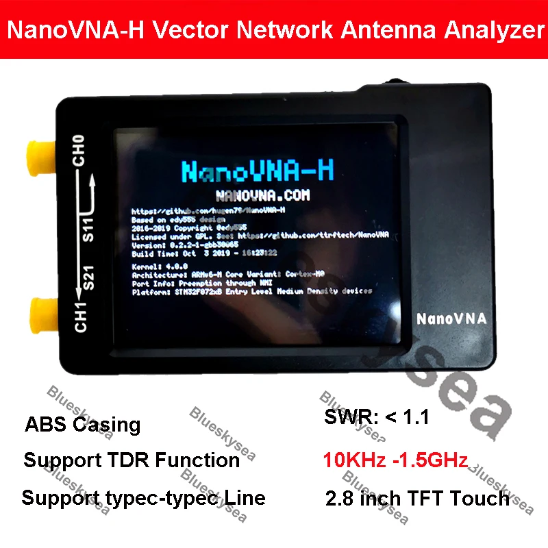 Портативный Векторный анализатор сети NanoVNA-H 10 кГц-1,5 ГГц, цифровой дисплей, сенсорный экран, анализатор коротких волн HF VHF UHF
Портативный Векторный анализатор сети NanoVNA-H 10 кГц-1,5 ГГц, цифровой дисплей, сенсорный экран, анализатор коротких волн HF VHF UHF