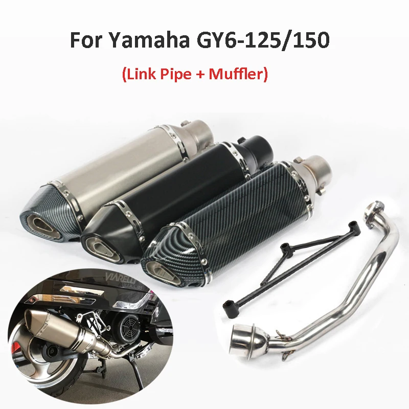 Slip on GY6 Motorcycle Exhaust System Link Pipe Muffler With DB Killer Silencer Pipe for Yamaha GY6 125cc 150cc
Slip on GY6 Motorcycle Exhaust System Link Pipe Muffler With DB Killer Silencer Pipe for Yamaha GY6 125cc 150cc