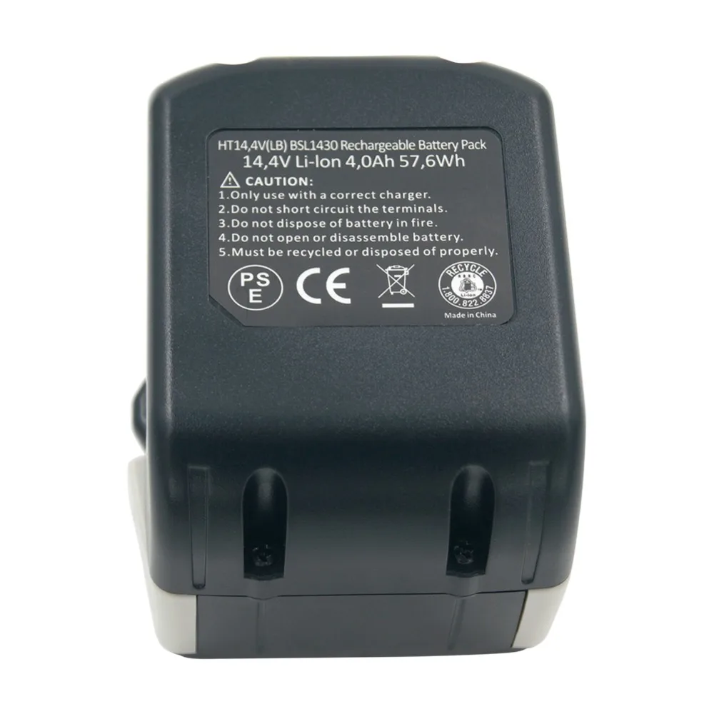 Power Tools Rechargeable Replacement Battery 14.4V 4000mAh Lithium for Hitachi Battery BSL1430 BSL1415 DS14DSL DS14DBL DV14DSL
Power Tools Rechargeable Replacement Battery 14.4V 4000mAh Lithium for Hitachi Battery BSL1430 BSL1415 DS14DSL DS14DBL DV14DSL