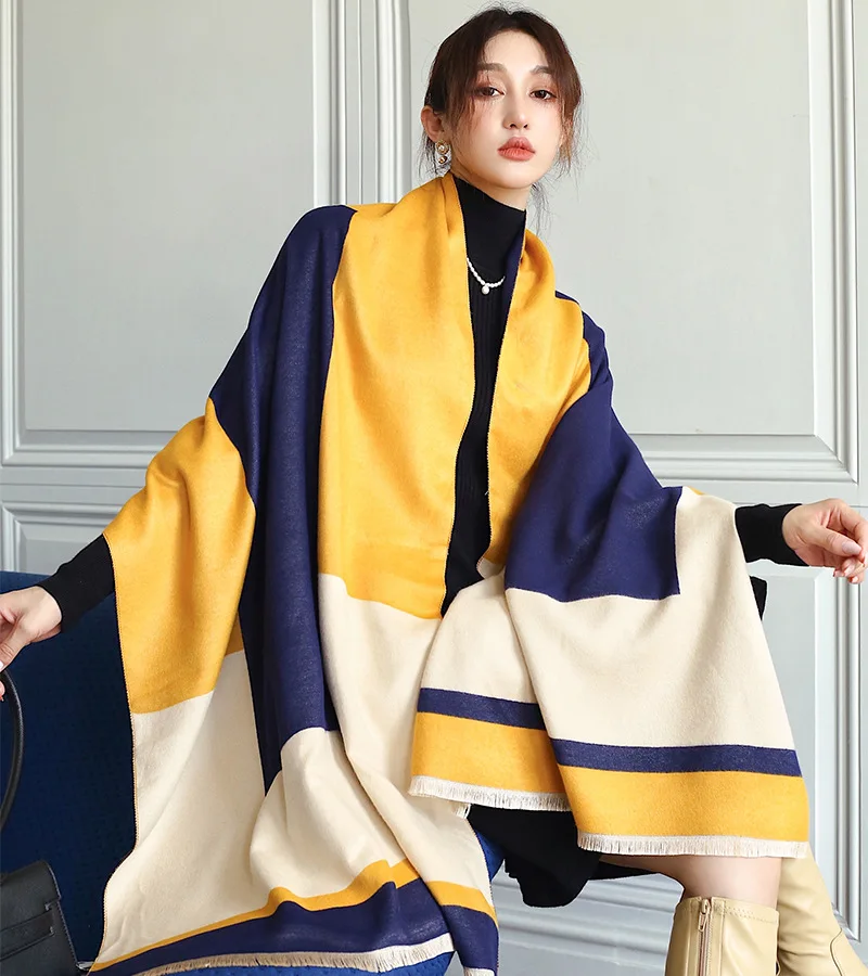 

2021 Пашмина элегантное одеяло длинные женские шарфы шали палантины зимний кашемировый шарф Bufanda хиджаб фуляр Женская мода бандана