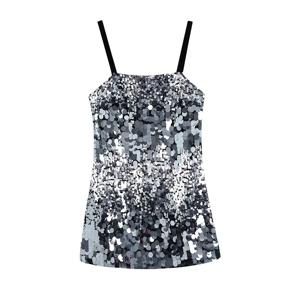 XEASY 2021 New Summer Women Elegant Vintage Sexy Silver Black Sequins Dress Female Casual Fashion Party Slim Sling Mini Dresses
XEASY 2021 New Summer Women Elegant Vintage Sexy Silver Black Sequins Dress Female Casual Fashion Party Slim Sling Mini Dresses