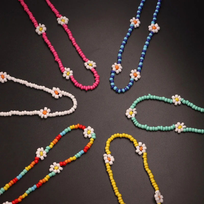 Summer Boho Colorful Daisy Resin Seeds Beads Necklaces Handmade Collar Clavicle Choker Statement Collares for Women Hot Jewelry
Summer Boho Colorful Daisy Resin Seeds Beads Necklaces Handmade Collar Clavicle Choker Statement Collares for Women Hot Jewelry