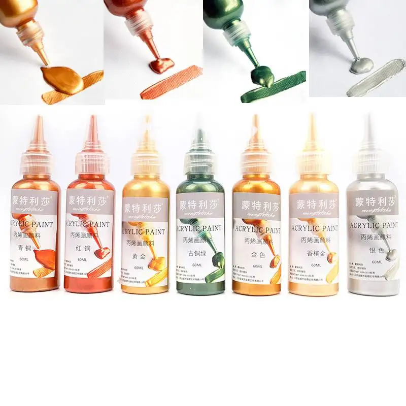 60ml Acrylic paint Gold Paint Metallic waterproof not faded for Statuary Coloring DIY hand clothes painted graffiti Pigments
60ml Acrylic paint Gold Paint Metallic waterproof not faded for Statuary Coloring DIY hand clothes painted graffiti Pigments