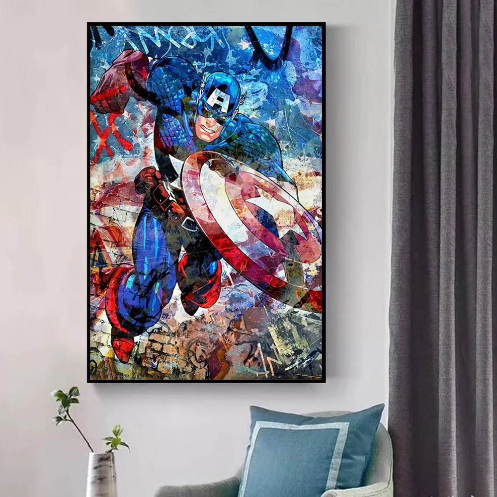 Marvel Superhero Wall Picture Captain America Graffiti Colourful Art Painting On Canvas Prints Decorative Poster For Room Decor
Marvel Superhero Wall Picture Captain America Graffiti Colourful Art Painting On Canvas Prints Decorative Poster For Room Decor