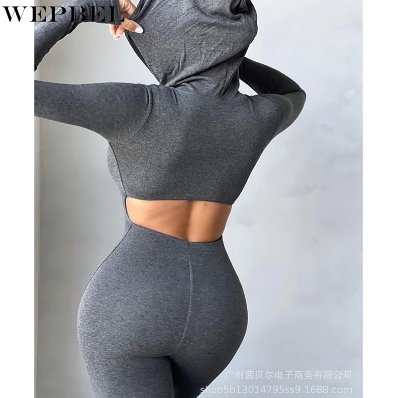 WEPBEL Jumpsuits Women's Sexy Slim Solid Color Backless Jumpsuits Autumn Casual Long Sleeve Hooded High Waist Pencil Jumpsuits
WEPBEL Jumpsuits Women's Sexy Slim Solid Color Backless Jumpsuits Autumn Casual Long Sleeve Hooded High Waist Pencil Jumpsuits