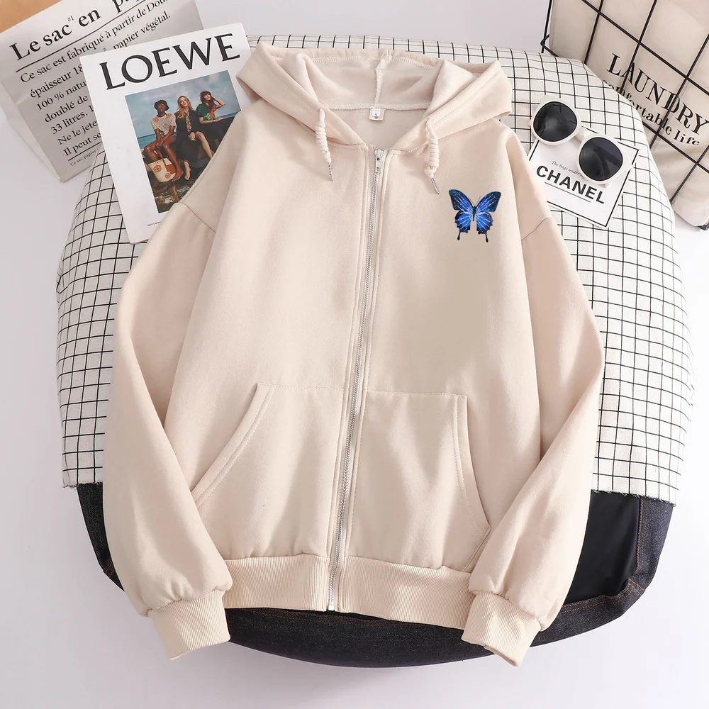 Хлопковая толстовка с капюшоном и принтом бабочек, Женская Толстовка Оверсайз на молнии, свободные худи с длинным рукавом, куртка Y2K
Хлопковая толстовка с капюшоном и принтом бабочек, Женская Толстовка Оверсайз на молнии, свободные худи с длинным рукавом, куртка Y2K