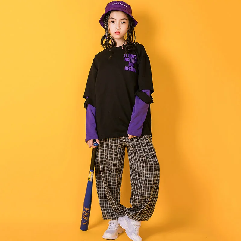 New Kids Jazz Costumes Girls Street Dance Outfit Children Hip Hop Clothing Stage Performance Wear Fashion Plaid Pants DNV12173 
New Kids Jazz Costumes Girls Street Dance Outfit Children Hip Hop Clothing Stage Performance Wear Fashion Plaid Pants DNV12173