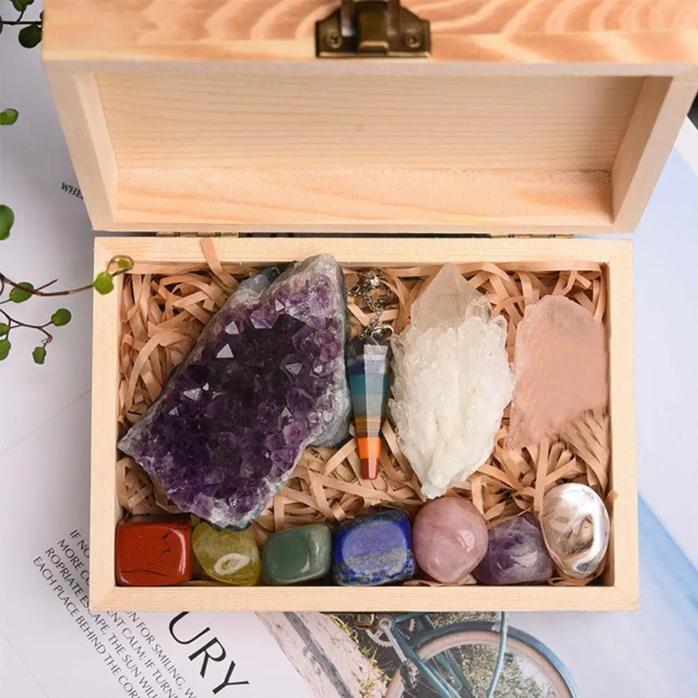 Natural Crystal Rough Stone Wooden Gift Box Mineral 16x11x6cm Stone Specimen Treatment M8Y9
Natural Crystal Rough Stone Wooden Gift Box Mineral 16x11x6cm Stone Specimen Treatment M8Y9