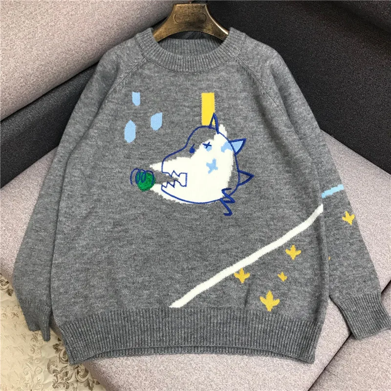 Luxury Designer Brand Knitted Pullovers for Women Causel Dinosaur Cartoon Loose Wool Knitted Sweater
Luxury Designer Brand Knitted Pullovers for Women Causel Dinosaur Cartoon Loose Wool Knitted Sweater