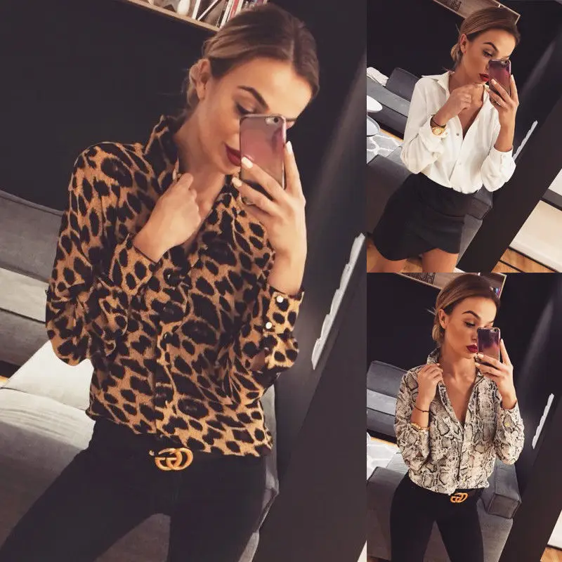 Женская блузка с леопардовым принтом из змеиной кожи, элегантная Свободная рубашка с v-образным вырезом и длинным рукавом, Повседневная Ули...
Женская блузка с леопардовым принтом из змеиной кожи, элегантная Свободная рубашка с v-образным вырезом и длинным рукавом, Повседневная Ули...