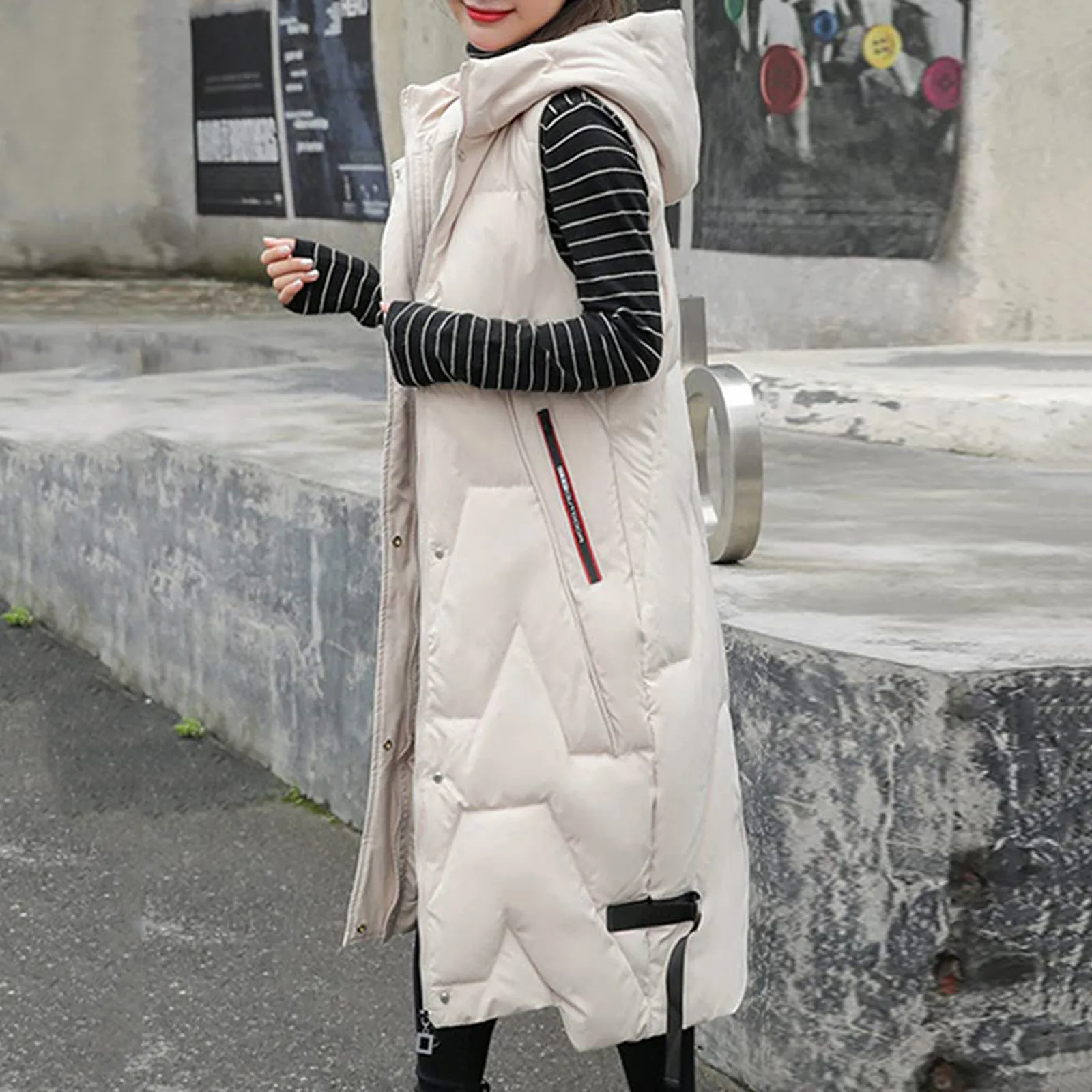 Women's Long Winter Coat Vest With Hood Sleeveless Warm Down Coat With Pockets Quilted Vest Down Jacket Quilted Outdoor Jacket
Women's Long Winter Coat Vest With Hood Sleeveless Warm Down Coat With Pockets Quilted Vest Down Jacket Quilted Outdoor Jacket