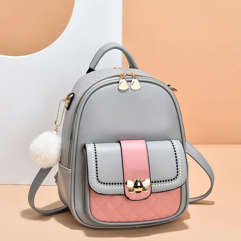 Lady Fashion Patchwork Small Pu Leather Anti-Theft Backpacks Bags 2021 Summer Girls Student Book Travel Backpack Hand Bags 
Lady Fashion Patchwork Small Pu Leather Anti-Theft Backpacks Bags 2021 Summer Girls Student Book Travel Backpack Hand Bags