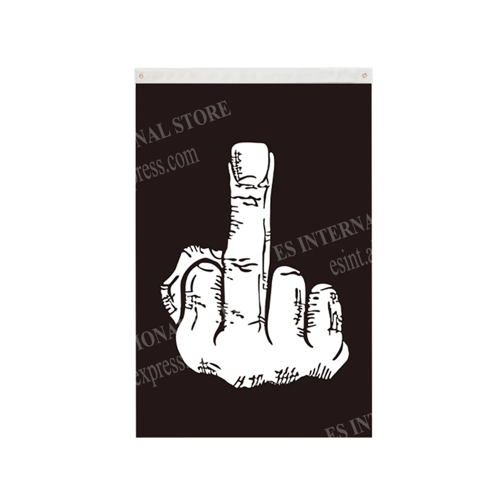 Middle Finger Flag Hot Sell Goods 150* 90cm 3ft x 5ft Custom Banner Metal Holes Grommets
Middle Finger Flag Hot Sell Goods 150* 90cm 3ft x 5ft Custom Banner Metal Holes Grommets