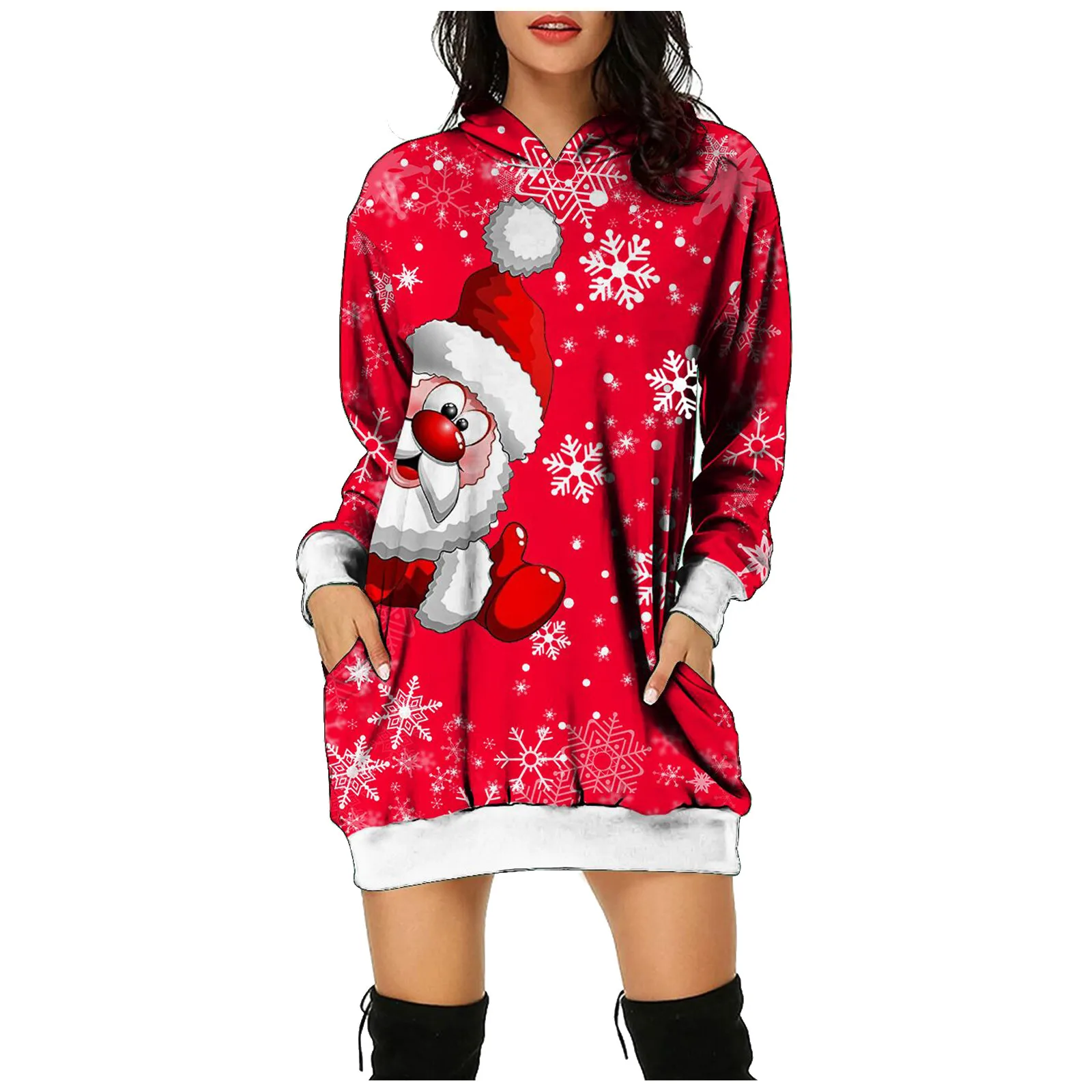 Vintage Dress Women's Fashion Christmas Hoodie Bag Hip Pocket Print Hoodie Fashion Mini Dress Vestido De Mujer Robe Femme #T1G
Vintage Dress Women's Fashion Christmas Hoodie Bag Hip Pocket Print Hoodie Fashion Mini Dress Vestido De Mujer Robe Femme #T1G