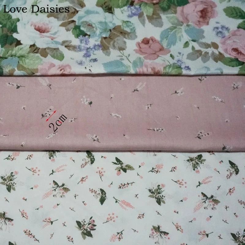

Саржевая ткань в японском стиле из 100% хлопка в виде Розы, белая, розовая, маленькая, Цветочная, для «сделай сам», детская одежда, платье, лоскутное шитье, квилтинг