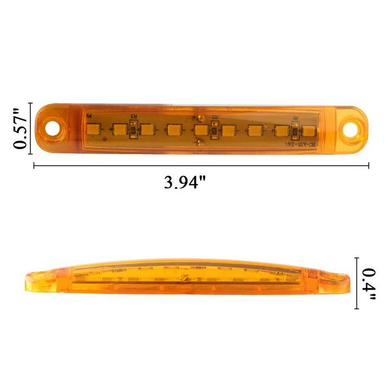 20Pcs 9-LED Bus Truck Trailer Side Marker Indicators Lights Red/Amber Waterproof
20Pcs 9-LED Bus Truck Trailer Side Marker Indicators Lights Red/Amber Waterproof