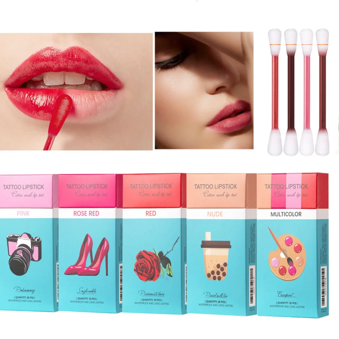 20Pcs Lipstick Cotton Swab Lipstick Tattoo Cigarette Liquid Lipstick Brush Lip Glaze Waterproof Non-Stick Lip Gloss Portable
20Pcs Lipstick Cotton Swab Lipstick Tattoo Cigarette Liquid Lipstick Brush Lip Glaze Waterproof Non-Stick Lip Gloss Portable