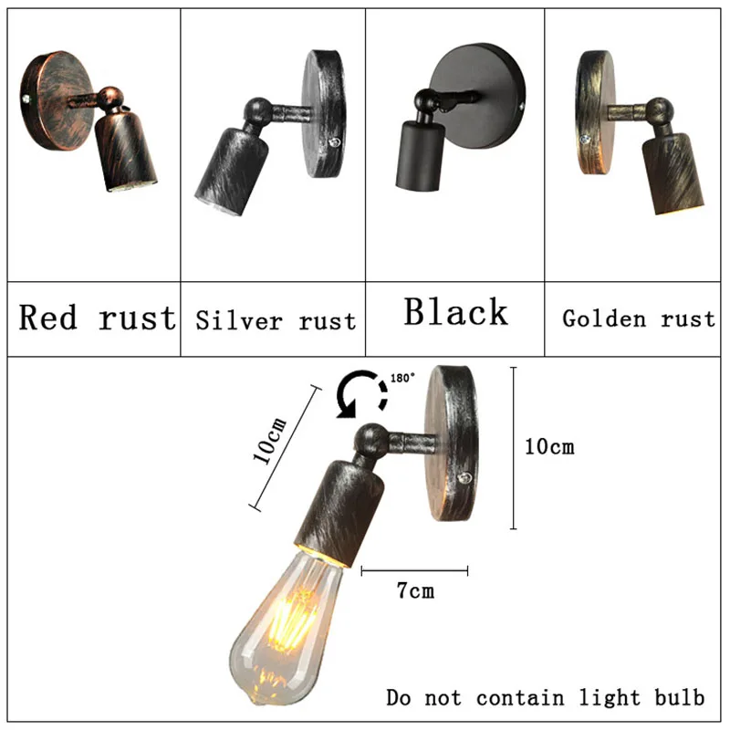 Wall Lamp Retro Industrial wall Light LED Wall sconce Vintage wall Lights for Restaurant bedside Bar Cafe Home Lighting E27
Wall Lamp Retro Industrial wall Light LED Wall sconce Vintage wall Lights for Restaurant bedside Bar Cafe Home Lighting E27