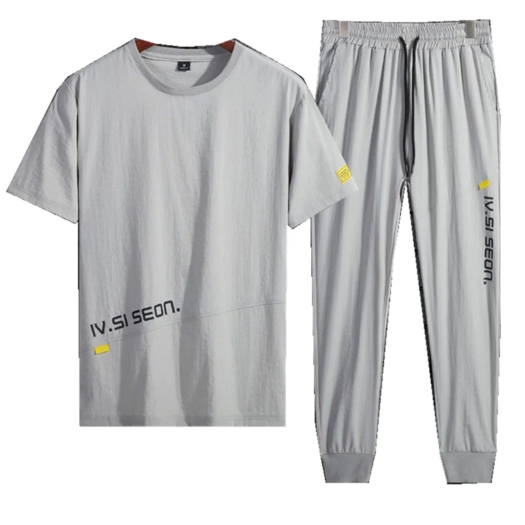 Men'S Casual Sports Suit Summer Ice Silk Short Sleeve Clothes Korean Trend Summer Thin And Handsome With Men'S Wear
Men'S Casual Sports Suit Summer Ice Silk Short Sleeve Clothes Korean Trend Summer Thin And Handsome With Men'S Wear