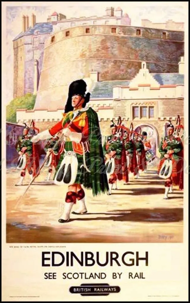 Edinburh See Шотландия на поезде металлический жестяной знак 8x12 дюймов Декор 
Edinburh See Шотландия на поезде металлический жестяной знак 8x12 дюймов Декор