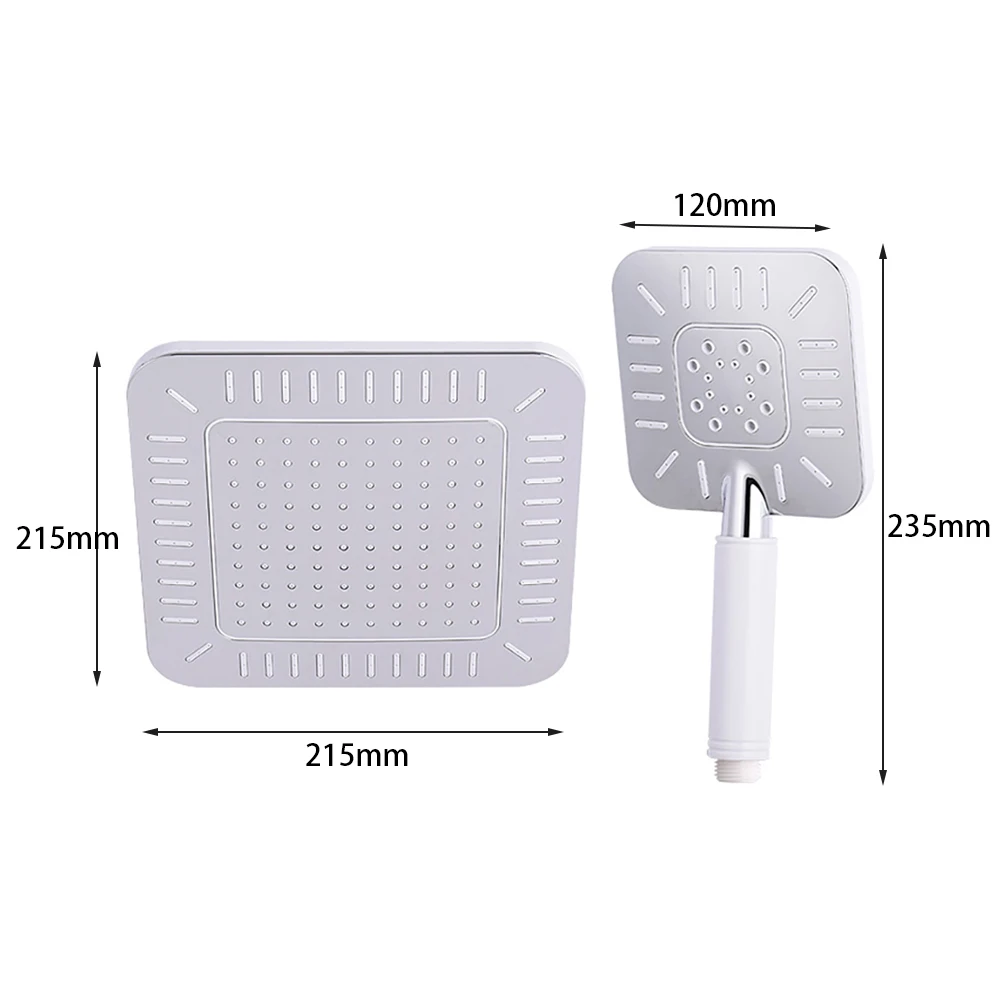 ABS Plastic Square Chrome Faucet Accessories Big Rainfall Rotatable Shower Head Combo Bathroom 5 Functions Hand Shower Head Set
ABS Plastic Square Chrome Faucet Accessories Big Rainfall Rotatable Shower Head Combo Bathroom 5 Functions Hand Shower Head Set