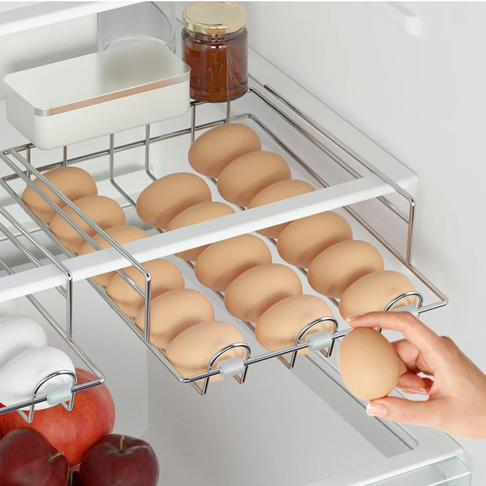 Stainless Steel Egg Rack,Refrigerator Storage Shelf RollingCreative Drawer Box Egg Rack Refrigerator Storage Container
Stainless Steel Egg Rack,Refrigerator Storage Shelf RollingCreative Drawer Box Egg Rack Refrigerator Storage Container