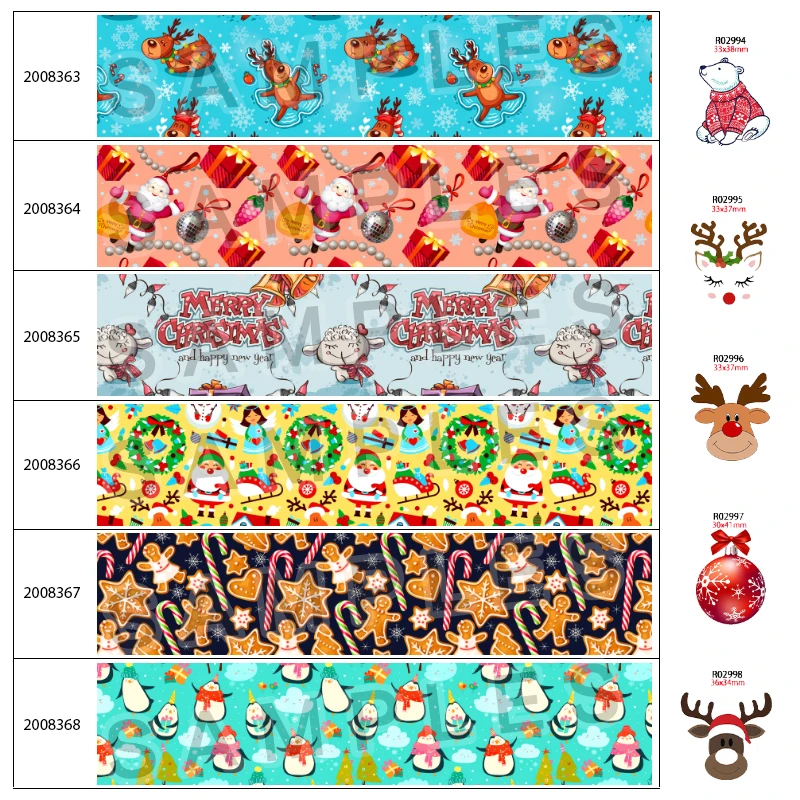 Christmas Cartoon Pattern Printed 10Yards 25mm/38mm/50mm/75mm Grosgrain/Satin Ribbon ,30Pcs/lot Resins Accessories 200836
Christmas Cartoon Pattern Printed 10Yards 25mm/38mm/50mm/75mm Grosgrain/Satin Ribbon ,30Pcs/lot Resins Accessories 200836