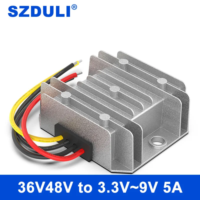 36V48V to 3.3V3.7V4.2V6V7.5V9V5A DC power module car buck converter 20-60V to 3.3~9V regulator
36V48V to 3.3V3.7V4.2V6V7.5V9V5A DC power module car buck converter 20-60V to 3.3~9V regulator