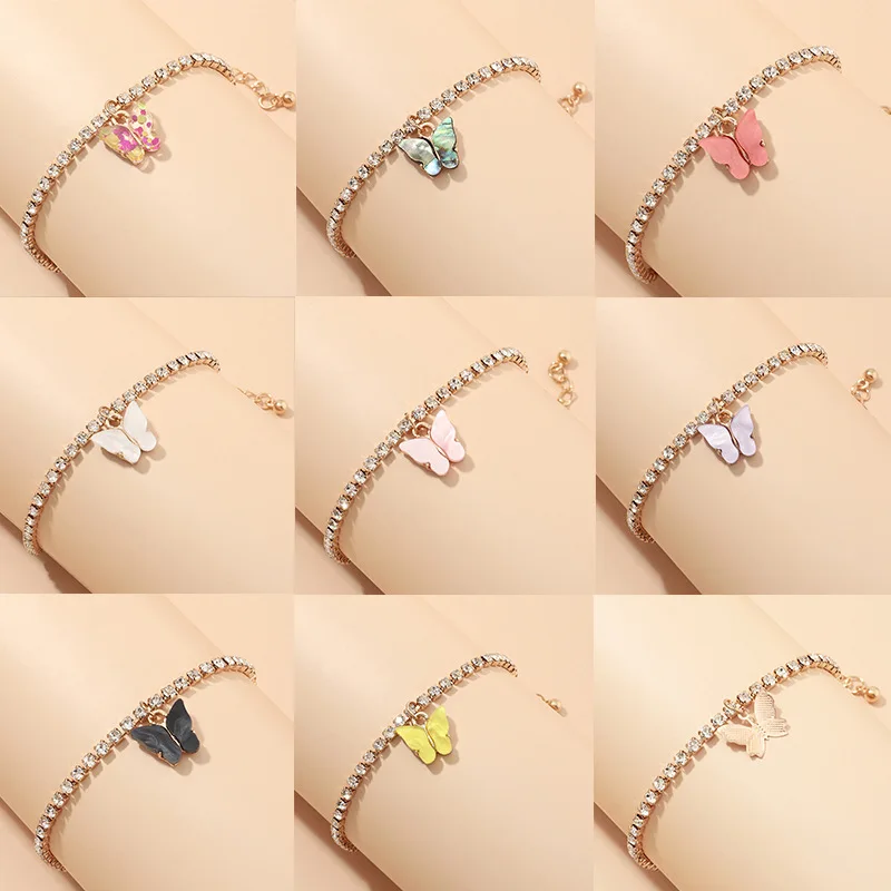Fashion Rhinestone Bracelet Hand Jewelry For Women Girls Sweet Butterfly Charm Anklet Chain Adjustable Bracelets Dropshipping
Fashion Rhinestone Bracelet Hand Jewelry For Women Girls Sweet Butterfly Charm Anklet Chain Adjustable Bracelets Dropshipping
