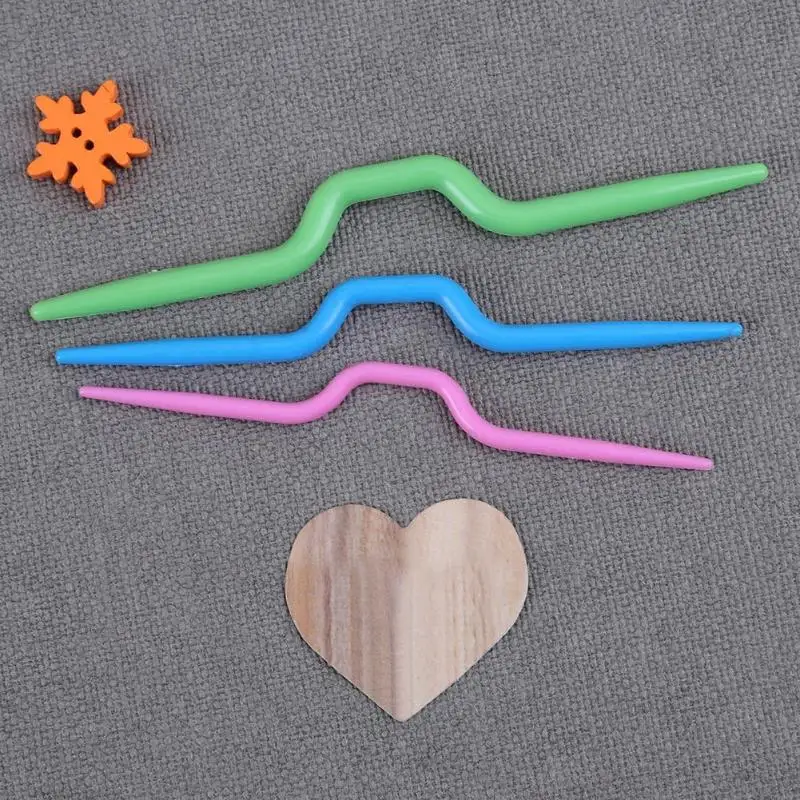 3Pcs Curved Scarf Sweater Knitting Twist Needles Crochet Hook Weaving Tool Household Sewing Accessories | Дом и сад