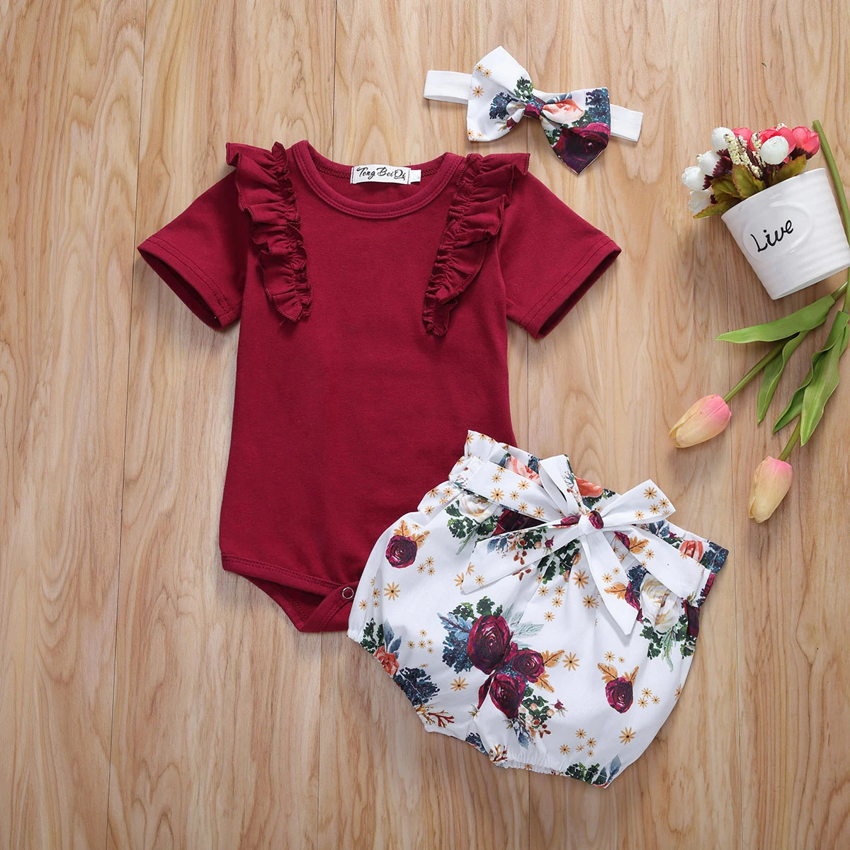 Pudcoco Newborn Baby Girl Clothes Solid Color Short Sleeve Romper Tops Flower Print Short Pants Headband 3Pcs Outfits Sunsuit
Pudcoco Newborn Baby Girl Clothes Solid Color Short Sleeve Romper Tops Flower Print Short Pants Headband 3Pcs Outfits Sunsuit