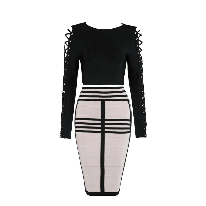 Top Quality HL Celebrity 2 Pieces Set Black Long Sleeve Knee Length Rayon Bandage Dress Cocktail Party Dress
Top Quality HL Celebrity 2 Pieces Set Black Long Sleeve Knee Length Rayon Bandage Dress Cocktail Party Dress
