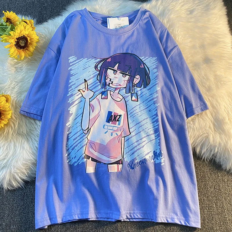 Women T-shirts Harajuku Girls Fashion Tosp Japanese anime O-neck Short Sleeves Loose Summer Tshirt Vintage Hip Hop Graphic Tees
Women T-shirts Harajuku Girls Fashion Tosp Japanese anime O-neck Short Sleeves Loose Summer Tshirt Vintage Hip Hop Graphic Tees