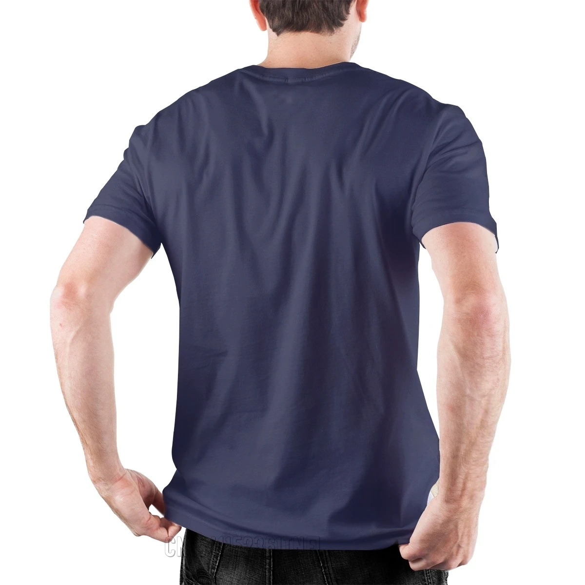 Мужская Винтажная футболка с круглым вырезом из чистого хлопка | одежда