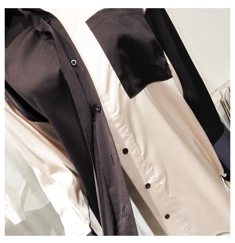 2021 Spring New Stitching Shirt Women's Long Sleeve Satin Shirt Office Lady Polo-Neck Blouse Patchwork Blusas Camisas Mujer
2021 Spring New Stitching Shirt Women's Long Sleeve Satin Shirt Office Lady Polo-Neck Blouse Patchwork Blusas Camisas Mujer