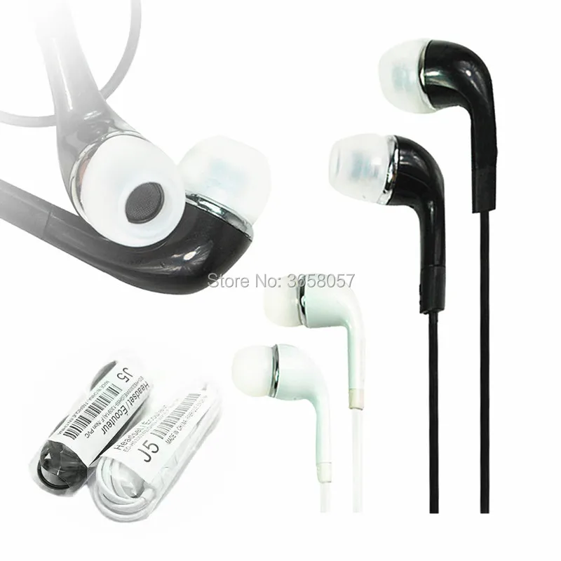 

20pcs/lot J5 Headsets In-ear Earphones Hands-free with Mic For Samsung s4 s3 HTC Xiaomi