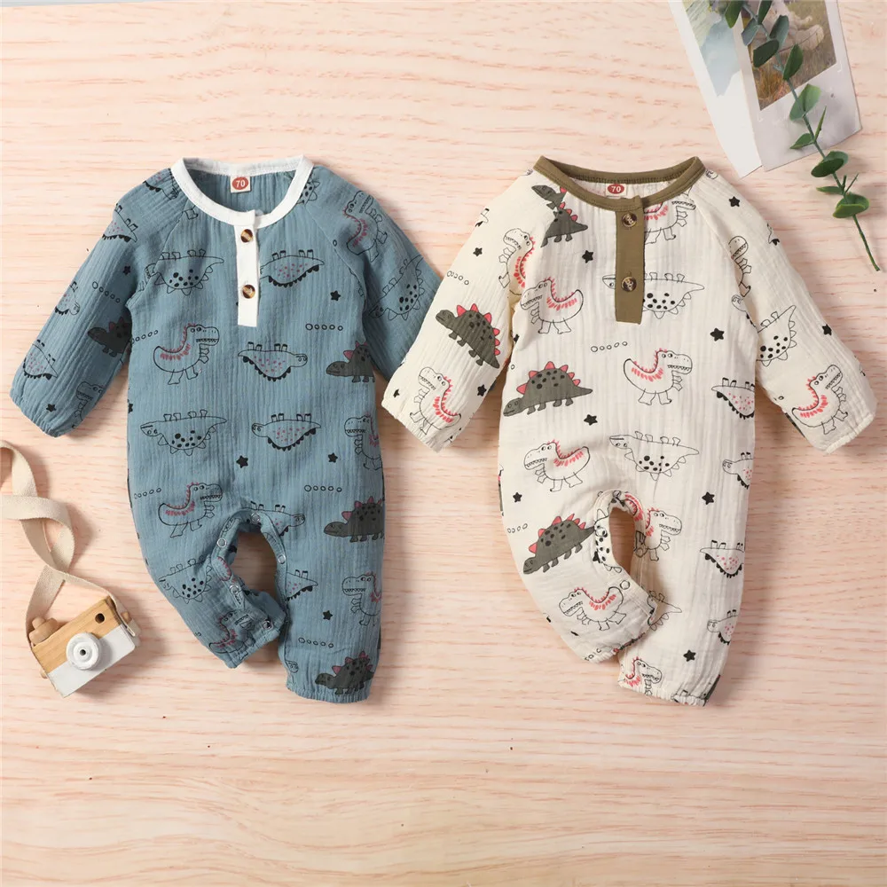 Autumn Newborn Baby Boys Cartoon Dinosaur Print Romper Casual Infant Toddler Cotton Linen Long Sleeve Round Neck Jumpsuit
Autumn Newborn Baby Boys Cartoon Dinosaur Print Romper Casual Infant Toddler Cotton Linen Long Sleeve Round Neck Jumpsuit