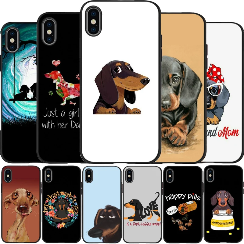 Мягкий силиконовый чехол с рисунком таксы для iPhone 5 5Sx 6 7 7plus 8 8Plus X XS MAX XR|Бамперы| |